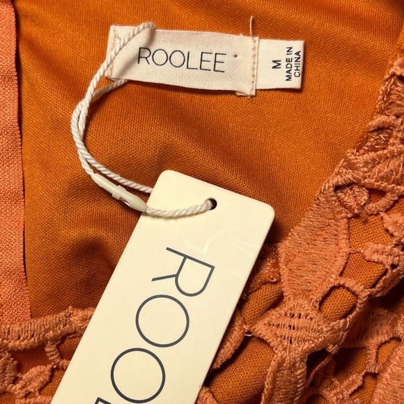 Roolee | NWT Orange Crochet Flowy Midi Dress Sz M - Picture 11 of 12